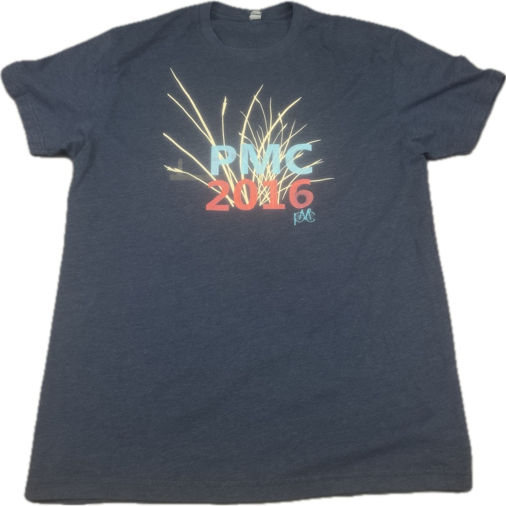 Next Level Mens PMC 2016 Pan-Mass Challenge T-Shirt Size M Navy Cycling Charity